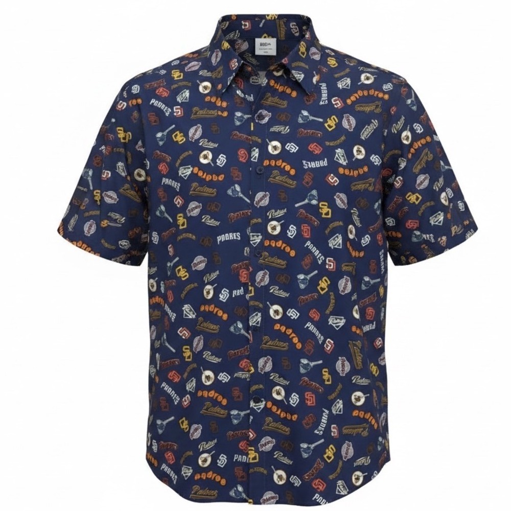 BDA San Diego Padres MLB Shirt Mens 2XL Blue All Over Print fan gear baseball